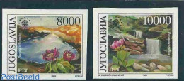 Yugoslavia 1989 European Nature Conservation 2v IMPERFORATED, Mint NH, History - Nature - Europa Hang-on Issues - Flow.. - Ungebraucht