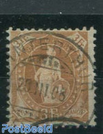 Switzerland 1905 3Fr, Brown-ochre, Perf. 11.75:12.25, Used Stamps - Usati