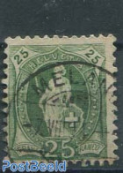 Switzerland 1882 25c, Dark Green, Perf. 11.75:11.25, Contr. 1X, Used Stamps - Usati