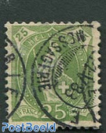 Switzerland 1882 25c Dark Olive-green, Contr. 1X, Perf 11.75, Used Stamps - Gebruikt