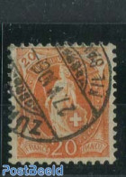 Switzerland 1882 20c Black-orange, Contr. 1Y, Perf. 11.75:12.25, Used Stamps - Usati