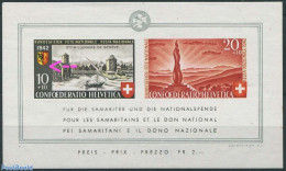 Switzerland 1942 S/s, Plate Flaw, Line Right Under Coat Of Arms, Mint NH, Transport - Various - Ships And Boats - Erro.. - Ongebruikt