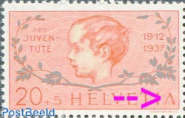 Switzerland 1937 20+5c, Plate Flaw, Damaged A Of HELVETIA, Mint NH, Various - Errors, Misprints, Plate Flaws - Nuevos