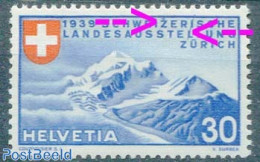 Switzerland 1939 30c, Plate Flaw, Blue Spot Above Z And Blue Line, Mint NH, Various - Errors, Misprints, Plate Flaws - Nuevos