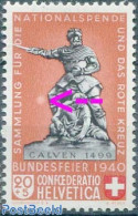 Switzerland 1940 20+5c, Plate Flaw, Bright Spot, Mint NH, Various - Errors, Misprints, Plate Flaws - Nuovi