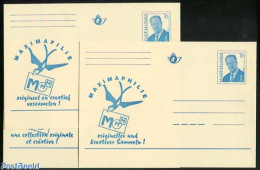 Belgium 1996 Postcard Set Maximaphilately (3 Cards), Unused Postal Stationary, Nature - Birds - Covers & Documents