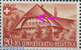 Switzerland 1945 20+10c, Plate Flaw, Spot Above 2nd Window, Mint NH, Various - Errors, Misprints, Plate Flaws - Nuevos