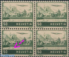 Switzerland 1941 50c, Double Embossed On Left Side, Mint NH, Various - Errors, Misprints, Plate Flaws - Nuovi