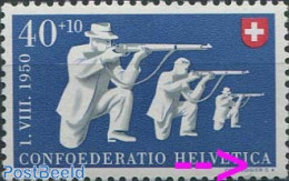 Switzerland 1950 40+10c, Plate Flaw, Cedilla Under C HELVETICA, Mint NH, Sport - Various - Shooting Sports - Errors, M.. - Unused Stamps