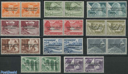 Switzerland 1950 UNO Office 11v, Overprint Variety: Damaged O, Mint NH, Nature - Transport - Various - Water, Dams & F.. - Neufs