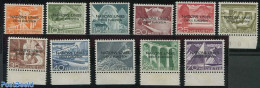 Switzerland 1950 UNO Office 11v, Overprint Variety: OF[ICE, Mint NH, Nature - Transport - Various - Water, Dams & Fall.. - Nuovi