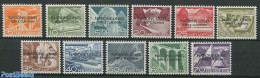 Switzerland 1950 UNO Office 11v, Overprint Variety: CUROPEEN, Mint NH, Nature - Transport - Various - Water, Dams & Fa.. - Unused Stamps