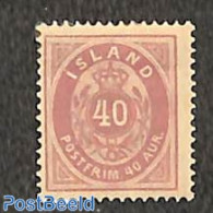 Iceland 1882 40A Lila, Perf. 14:13.5, Stamp Out Of Set, Unused (hinged) - Ongebruikt