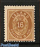 Iceland 1876 16A Brown, Perf. 12.75, Stamp Out Of Set, Unused (hinged) - Nuevos