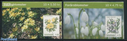Denmark 2006 Spring Flowers 2 Booklets, Mint NH, Nature - Flowers & Plants - Stamp Booklets - Neufs