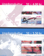 Denmark 2001 Youth 2 Booklets, Mint NH, Sport - Fun Sports - Stamp Booklets - Unused Stamps