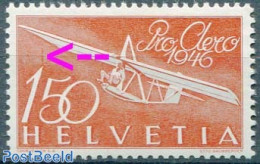 Switzerland 1946 150c, Plate Flaw, Red Line From Left Wing To 150, Unused (hinged), Transport - Various - Aircraft & A.. - Nuevos