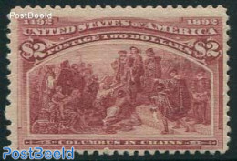 United States Of America 1893 $2, Columbus In Chains,, Unused (hinged), History - Explorers - Ungebraucht