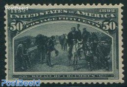 United States Of America 1893 50c, Recall Of Columbus, Very Light Hinged, Unused (hinged), History - Nature - Explorer.. - Ungebraucht