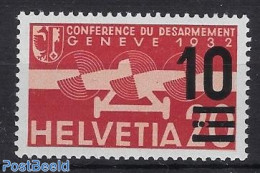 Switzerland 1936 Airmail Overprint, With Point In Centre Line Cert., Mint NH - Ongebruikt