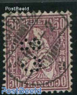 Switzerland 1881 50c, Used With Company Perforations, Copy Apr.cert, Used Stamps - Used Stamps