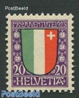 Switzerland 1923 20c, Double Printed Red, With Apr. Cert. M. Baer, Mint NH, History - Various - Coat Of Arms - Errors,.. - Nuovi