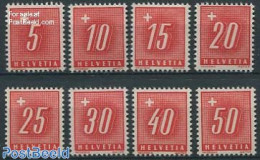 Switzerland 1938 Postage Due 8v, Grilled Gum, Mint NH - Altri & Non Classificati