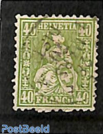 Switzerland 1862 40c, Green, Used, Used Stamps - Gebruikt