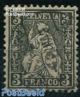 Switzerland 1862 3c Black, Used, Used Stamps - Used Stamps