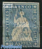 Switzerland 1854 10R, Blue, 2nd Munich Print, Used, Used Stamps - Gebraucht
