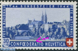 Switzerland 1944 Plate Flaw, 30+10c, White Spot Between R And A, Mint NH, Various - Errors, Misprints, Plate Flaws - Nuovi