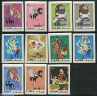 Ajman 1967 Oriental Fairy Tales 11v Imperforated, Mint NH, Art - Fairytales - Verhalen, Fabels En Legenden