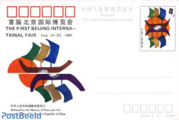 China People’s Republic 1989 Postcard, International Fair, Unused Postal Stationary, Various - Export & Trade - Briefe U. Dokumente