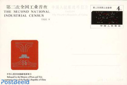 China People’s Republic 1986 Postcard 2nd Industrial Census, Unused Postal Stationary, Various - Industry - Cartas & Documentos