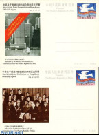 China People’s Republic 1984 Postcard Set, Hong Kong Declaration (2 Cards), Unused Postal Stationary, Nature - Birds - Brieven En Documenten