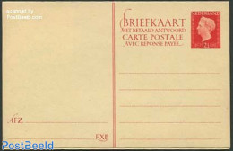 Netherlands 1947 Postcard With Answer 12.5+12.5c Red, Unused Postal Stationary - Lettres & Documents