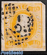 Portugal 1866 10R Orange, Used , Used Stamps - Gebraucht