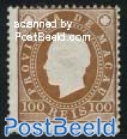 Macao 1888 100R, Perf. 13.5, Stamp Out Of Set, Unused (hinged) - Ongebruikt