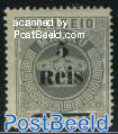 Macao 1887 5R On 80R Grey, Perf. 13.5, Stamp Out Of Set, Unused (hinged) - Unused Stamps