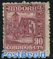 Andorra, Spanish Post 1948 90c, Ordino, Stamp Out Of Set, Mint NH - Unused Stamps