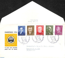 Netherlands 1954 Famous Persons FDC, Open Flap, Typed Address, First Day Cover, Vincent Van Gogh - Storia Postale