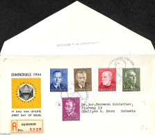 Netherlands 1954 Famous Persons FDC, Open Flap, Typed Address, First Day Cover, Vincent Van Gogh - Brieven En Documenten