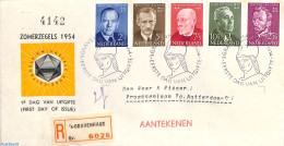 Netherlands 1954 Famous Persons FDC, Closed Flap, Typed Address, First Day Cover, Art - Vincent Van Gogh - Cartas & Documentos
