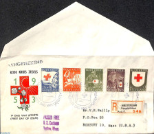 Netherlands 1953 Red Cross FDC, Open Flap, Typed Address, First Day Cover, Health - Red Cross - Cartas & Documentos