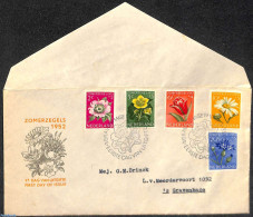 Netherlands 1952 Flowers FDC, Open Flap, Typed Address, Very Fresh Cover, First Day Cover, Nature - Flowers & Plants - Brieven En Documenten