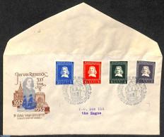 Netherlands 1952 V. Riebeeck FDC, Open Flap, Typed Address, First Day Cover - Brieven En Documenten