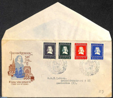 Netherlands 1952 V. Riebeeck FDC, Open Flap, Typed Address, First Day Cover - Cartas & Documentos
