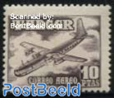 Spanish Morocco 1949 10Pta, Stamp Out Of Set, Mint NH, Transport - Aircraft & Aviation - Avions