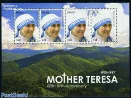 Palau 2010 Mother Theresa 4v M/s, Mint NH, History - Religion - Nobel Prize Winners - Religion - Nobel Prize Laureates