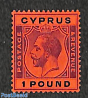 Cyprus 1924 Definitive, George V 1v, Unused (hinged) - Neufs
